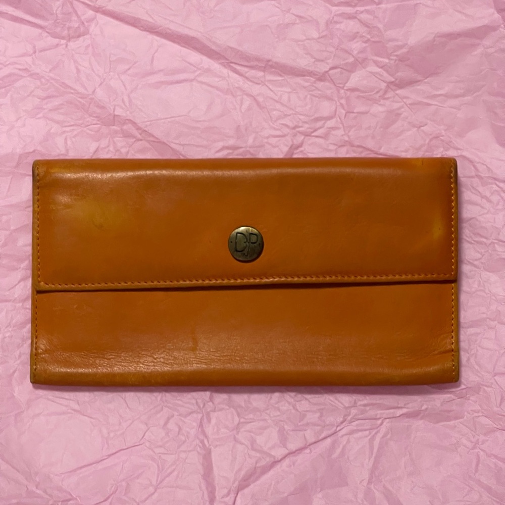 Vintage Donald J Pliner (DJP) Leather Wallet – Orange Rare